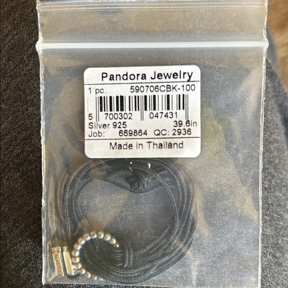 2 qty Pandora Black Cord Bracelet with Sterling Silver - Brand New - Picture 5 of 5